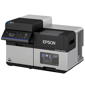 Epson ColorWorks CW-C8000 high-volume industrial color inkjet label printer at 12 ips